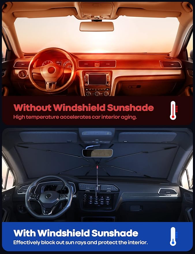 ☀️ Keeps Your Car Cool & Protects Interior from UV Damage | واقي شمس للزجاج الأمامي للسيارة