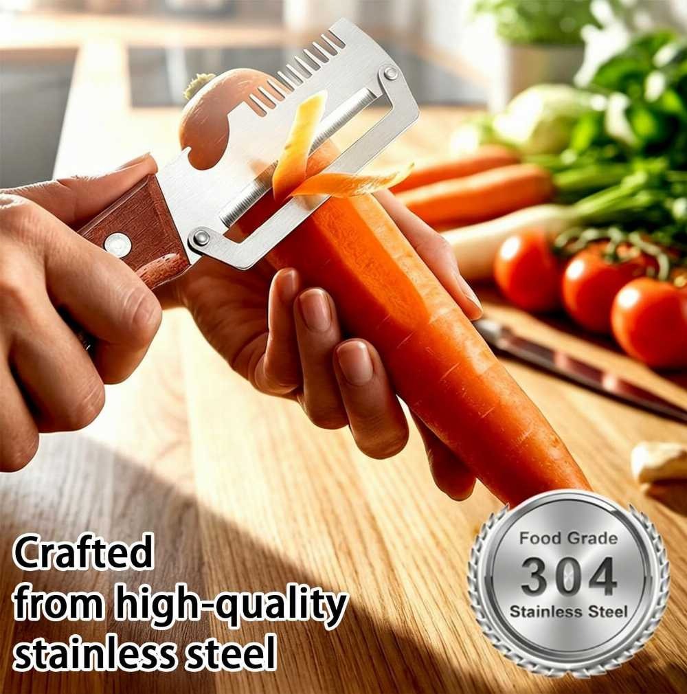 3-in-1 Multifunctional Vegetable Peeler – Slicer, Julienne & Peeler | أداة مطبخ ذكية