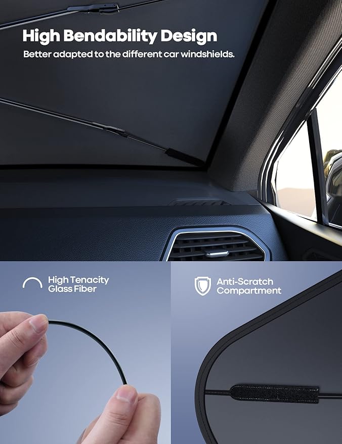 ☀️ Keeps Your Car Cool & Protects Interior from UV Damage | واقي شمس للزجاج الأمامي للسيارة