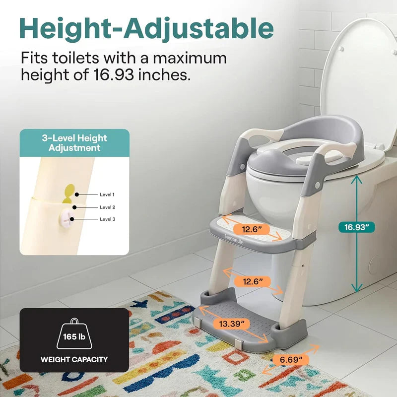 2-in-1 Toddler Potty Training Seat for babies with Step Stool Ladder