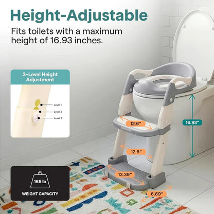 2-in-1 Toddler Potty Training Seat for babies with Step Stool Ladder
