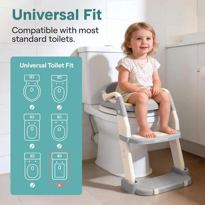 2-in-1 Toddler Potty Training Seat for babies with Step Stool Ladder