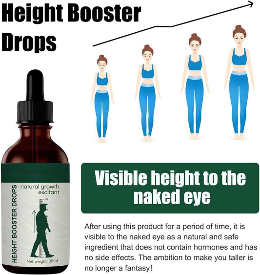 Height Increase Drops, Natural Growth Oil for Adults, Supports Bone Growth & Height Increase